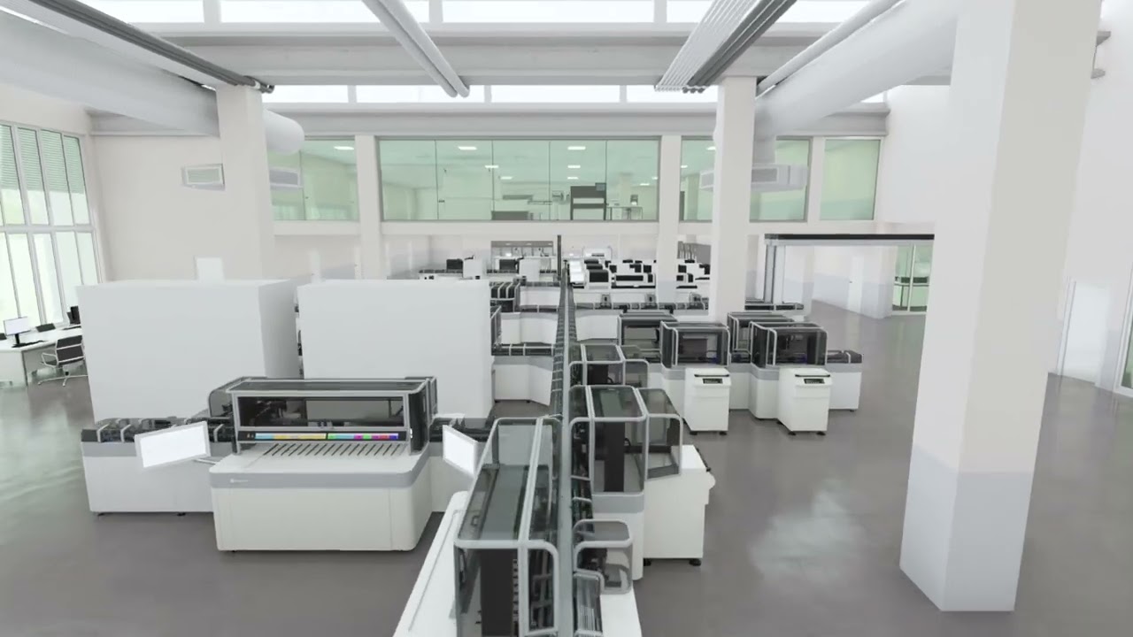 A modern anti-aging laboratory of the future with robotic automation and advanced equipment