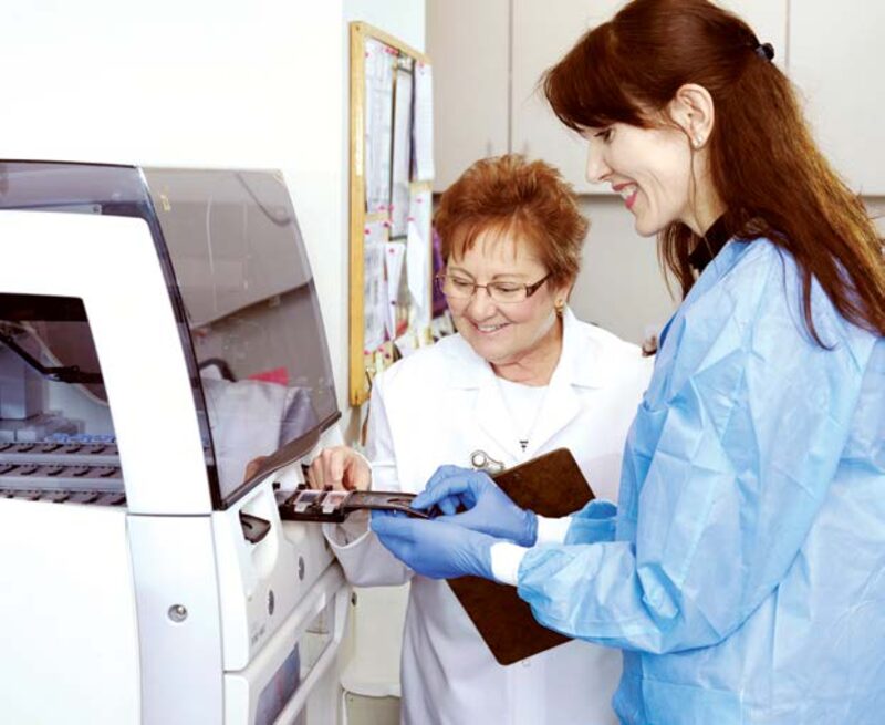 Laboratory specialist reviewing quality documentation