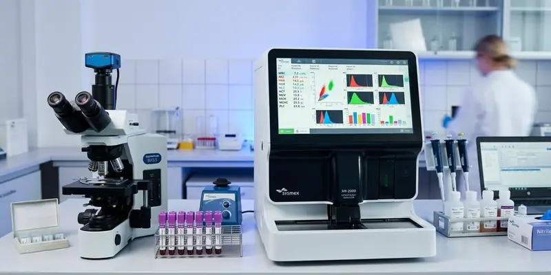 Haematology analyser with five-part differential